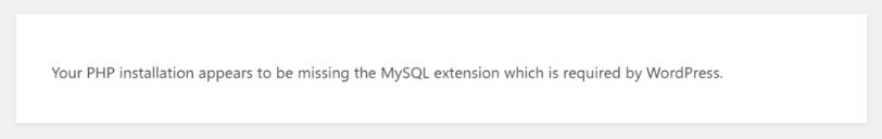 Your php installation appears to be missing the mysql extension which is required by WordPress