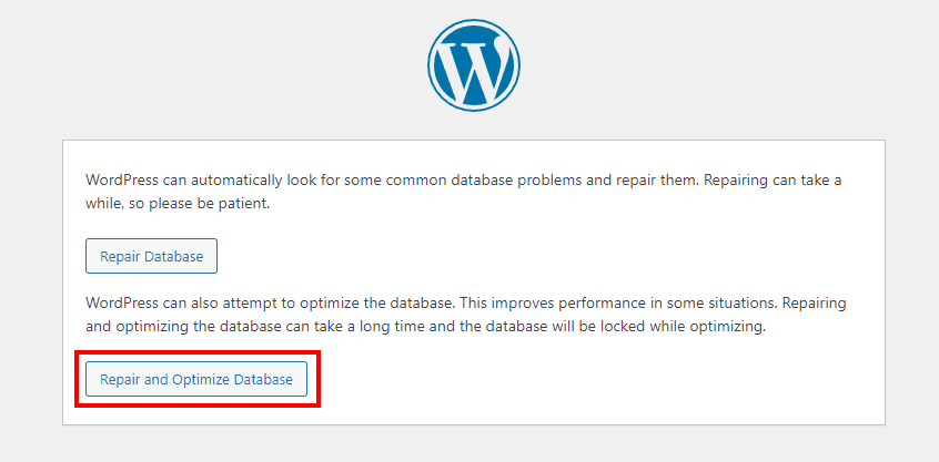 wordpress repair database tool
